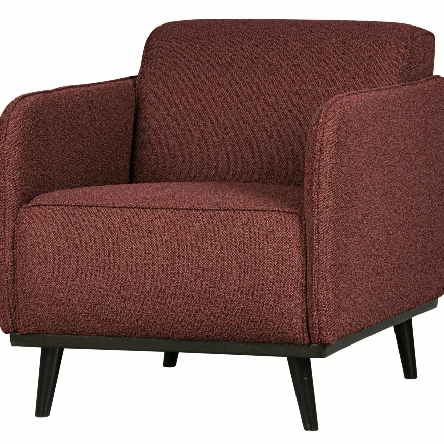 Woood Statement fauteuil met arm bouclé chestnut