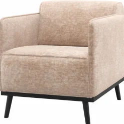 Woood Statement Fauteuil Met Arm Chenille Velvet Naturel