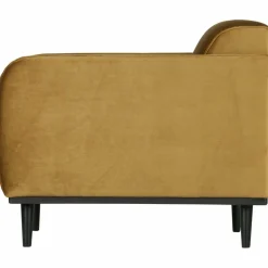 Woood Statement fauteuil met arm fluweel honing geel