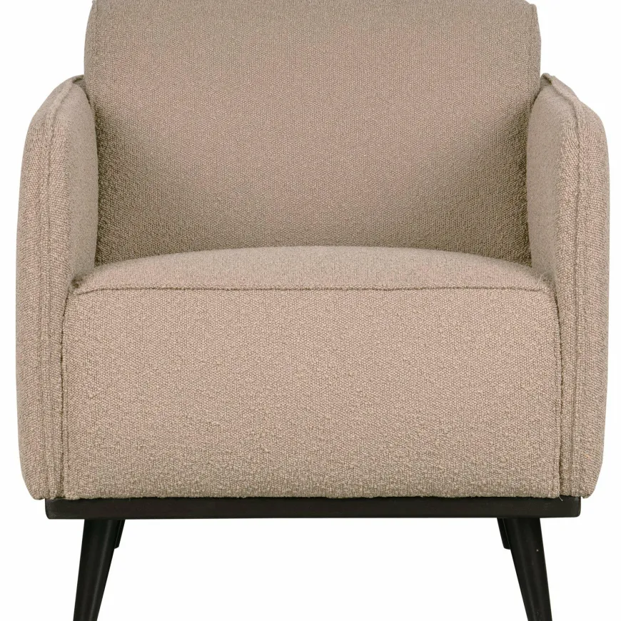 Woood Statement fauteuil met arm bouclé beige