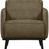 Woood Statement fauteuil met arm structure velvet bonsai