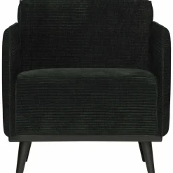Woood Statement fauteuil met arm brede platte rib graphite