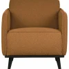 Woood Statement fauteuil met arm bouclé butter