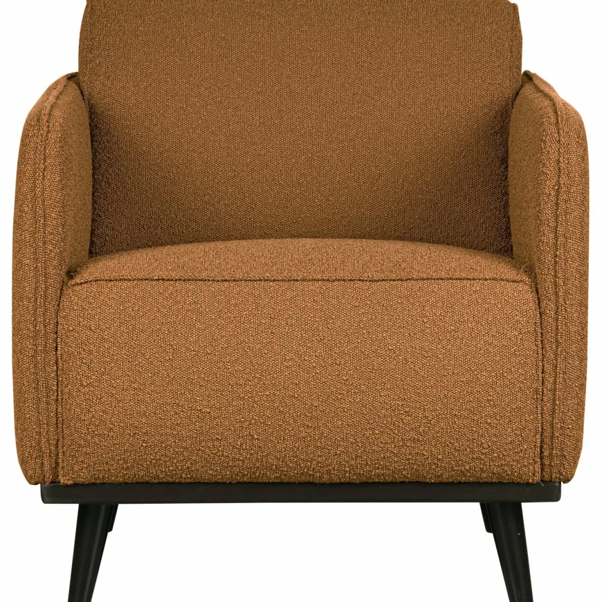 Woood Statement fauteuil met arm bouclé butter