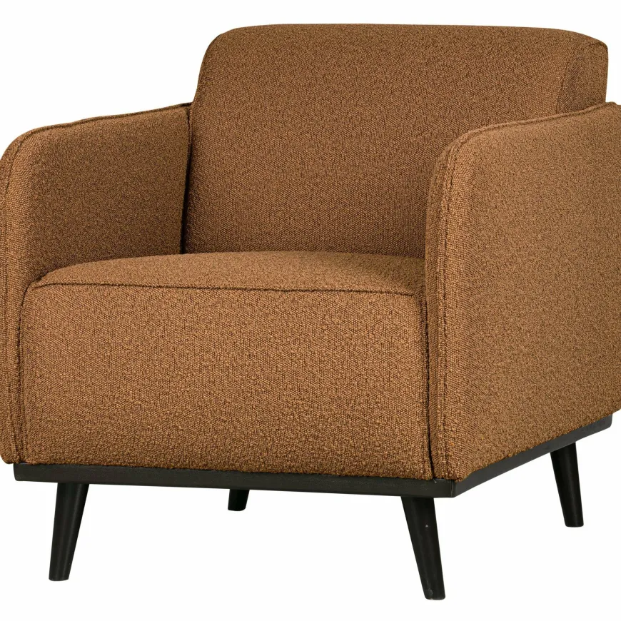 Woood Statement fauteuil met arm bouclé butter