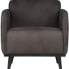 Woood Statement fauteuil met arm lederlook donkergrijs
