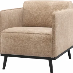 Woood Statement Fauteuil Met Arm Chenille Velvet Perzikroze