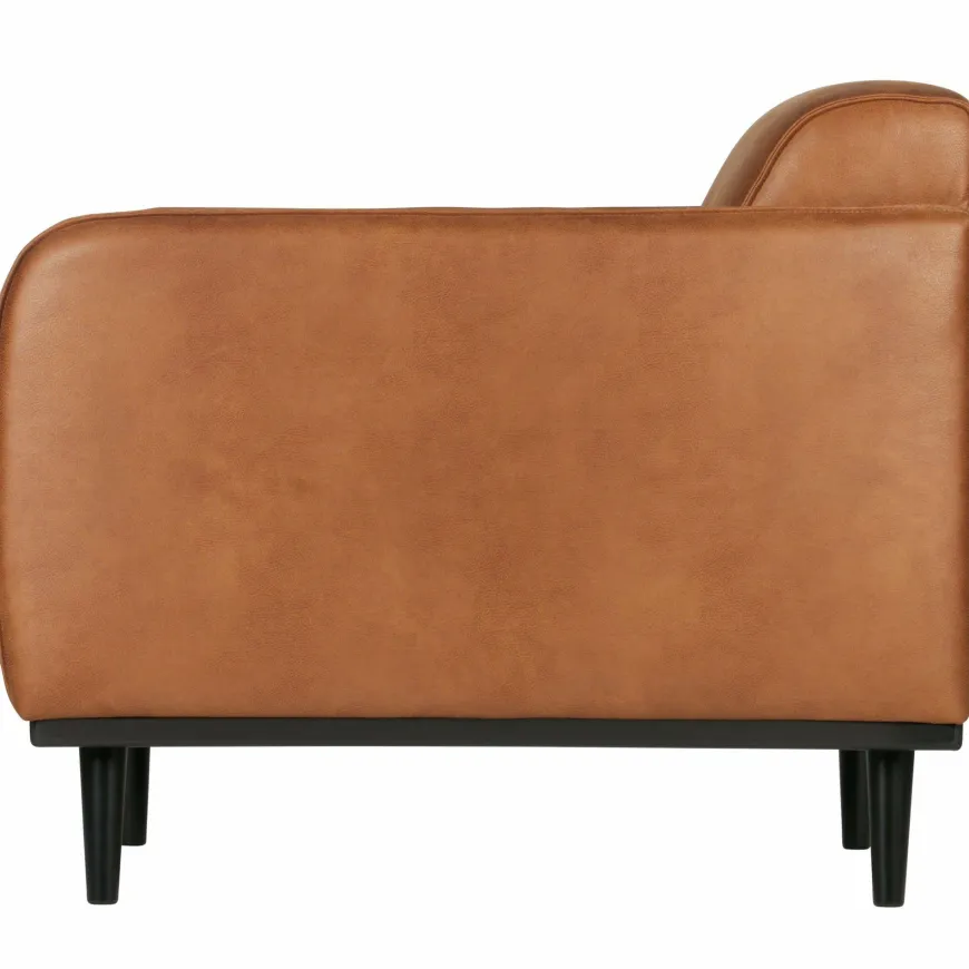 Woood Statement fauteuil met arm lederlook cognac