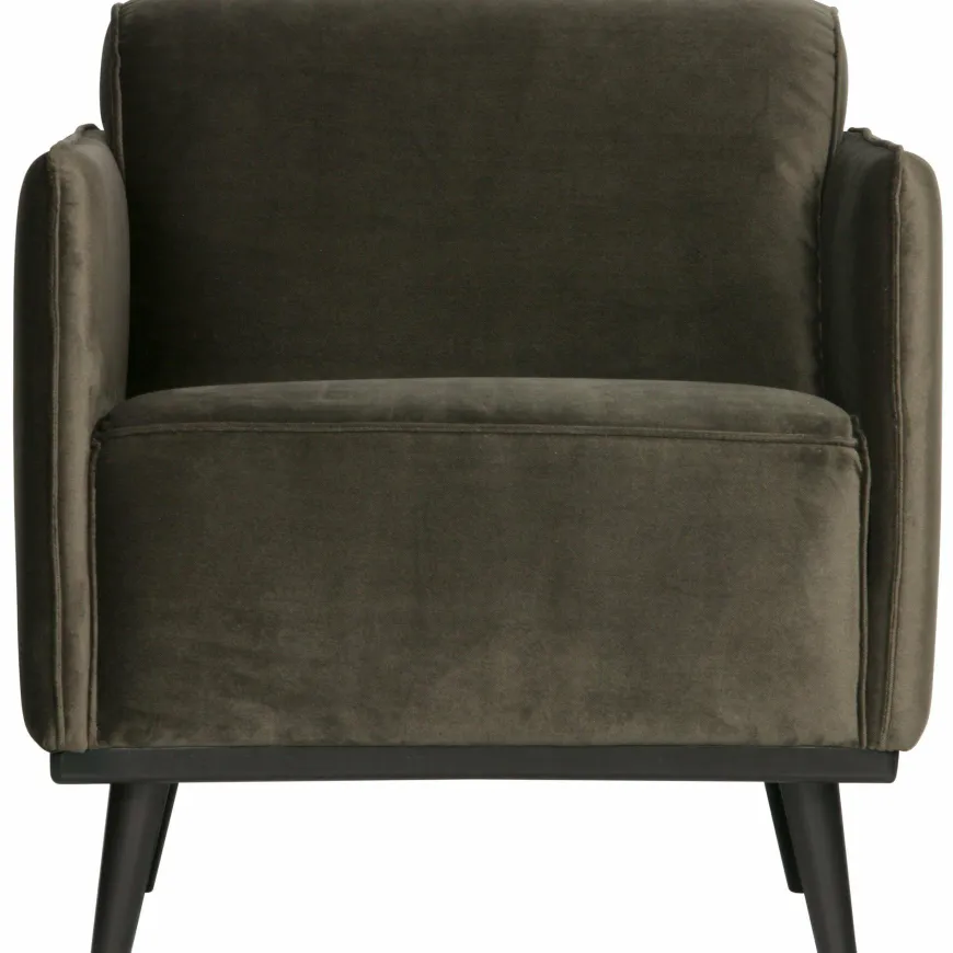 Woood Statement fauteuil met arm fluweel warm groen