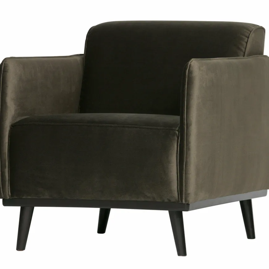 Woood Statement fauteuil met arm fluweel warm groen
