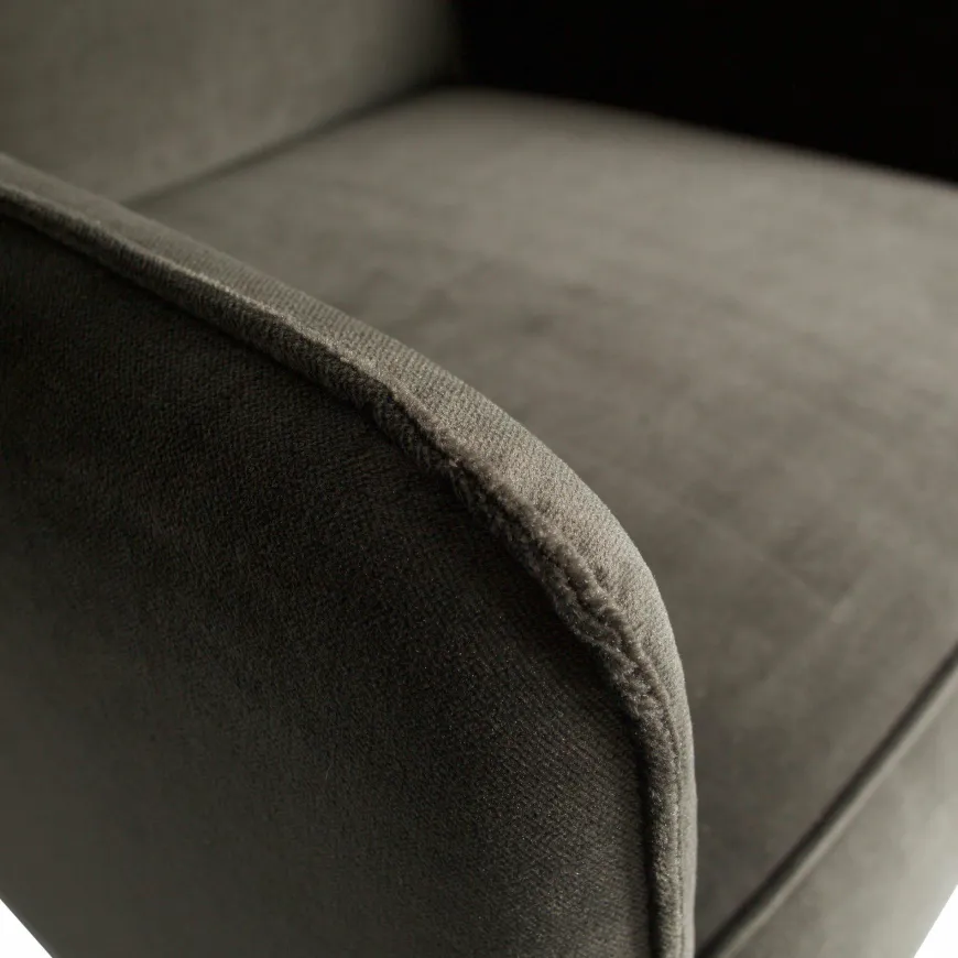 Woood Statement fauteuil met arm fluweel warm groen