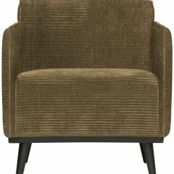 Woood Statement fauteuil met arm brede platte rib rock