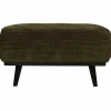 Woood Statement hocker brede platte rib warm groen