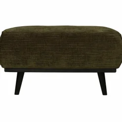 Woood Statement hocker brede platte rib warm groen