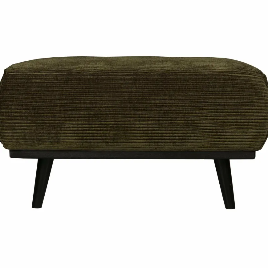 Woood Statement hocker brede platte rib warm groen