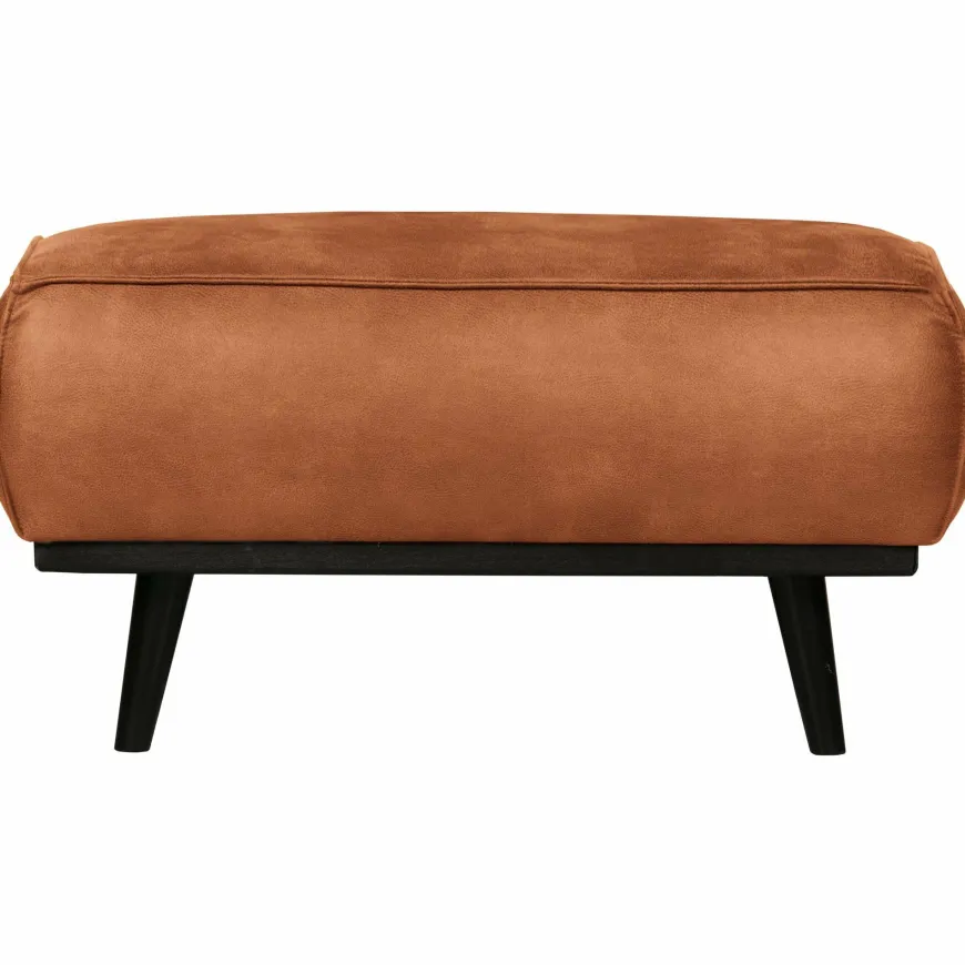 Woood Statement hocker lederlook cognac