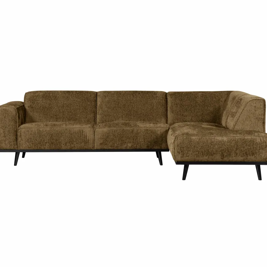 Woood Statement hoekbank rechts structure velvet brass