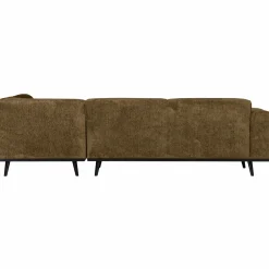 Woood Statement hoekbank rechts structure velvet brass