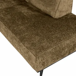 Woood Statement hoekbank rechts structure velvet brass