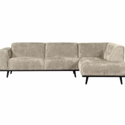 Woood Statement hoekbank rechts structure velvet wheatfield