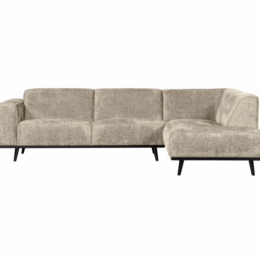 Woood Statement hoekbank rechts structure velvet wheatfield