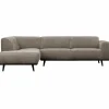 Woood Statement hoekbank links platte brede rib clay
