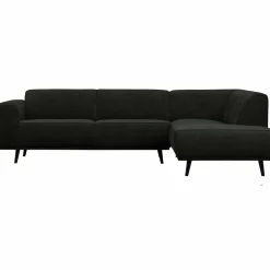 Woood Statement hoekbank rechts platte brede rib graphite