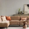 Woood Statement Hoekbank Links Chenille Velvet Perzikroze