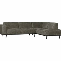 Woood Statement hoekbank rechts structure velvet frost