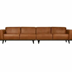 Woood Statement xl 4-zits bank 372 cm lederlook cognac