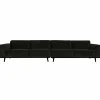 Woood Statement xl 4-zits bank 372 cm platte brede rib graphite