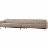 Woood Statement Xl 4-Zits Bank 372 Cm Lichtbruin Melange