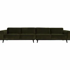 Woood Statement xl 4-zits bank 372 cm platte brede rib warm groen