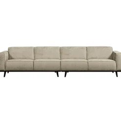 Woood Statement xl 4-zits bank 372 cm structure velvet wheatfield
