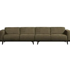 Woood Statement xl 4-zits bank 372 cm structure velvet bonsai