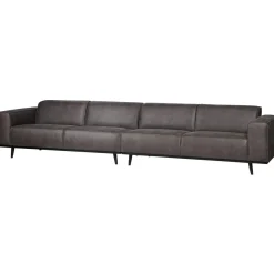 Woood Statement xl 4-zits bank 372 cm lederlook donkergrijs