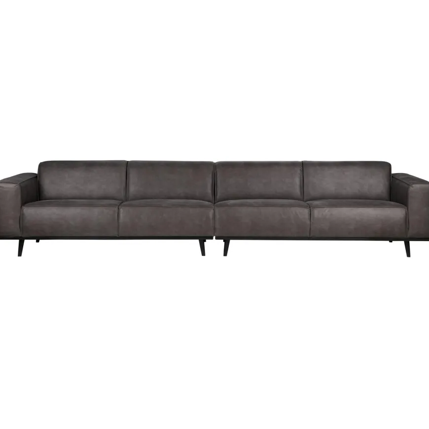 Woood Statement xl 4-zits bank 372 cm lederlook donkergrijs