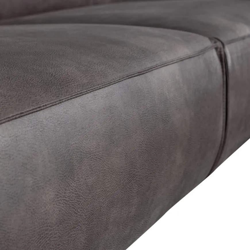 Woood Statement xl 4-zits bank 372 cm lederlook donkergrijs