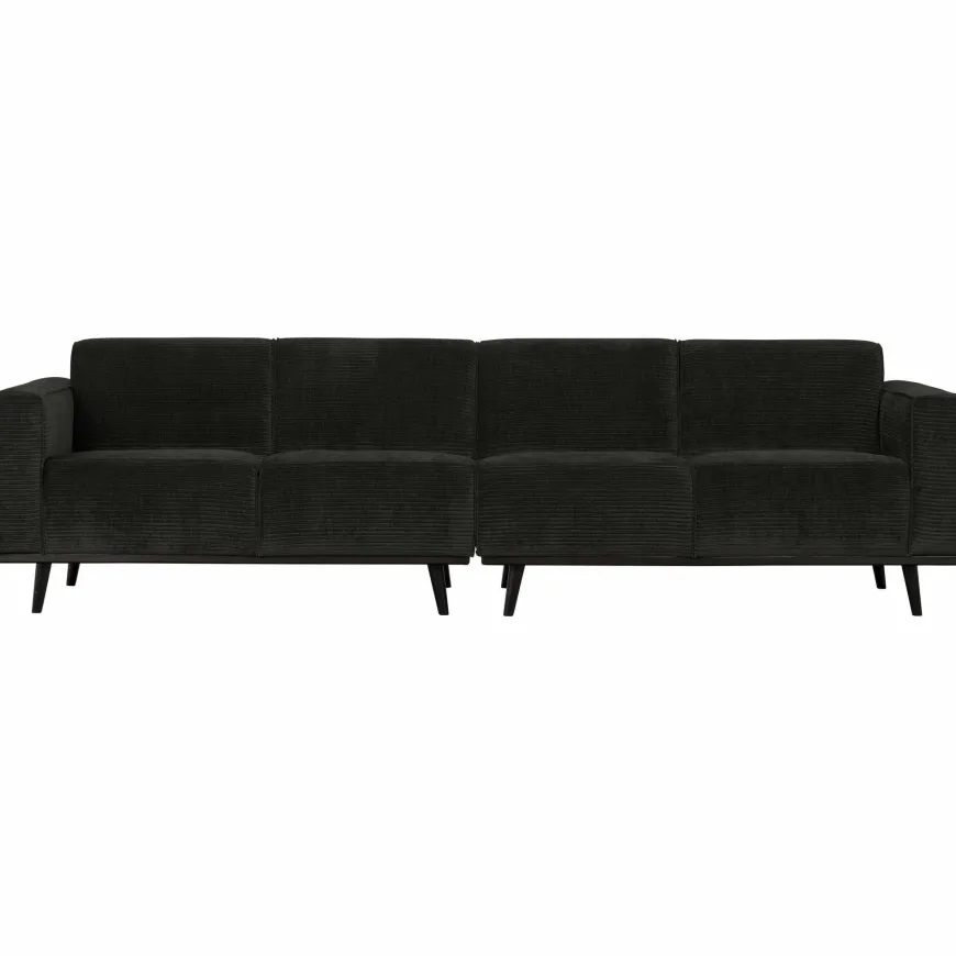 Woood Statement 4-zits bank 280 cm platte brede rib graphite