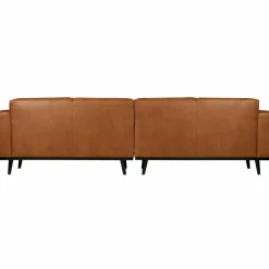 Woood Statement 4-zits bank 280 cm lederlook cognac