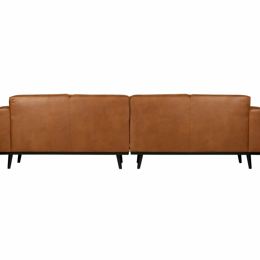 Woood Statement 4-zits bank 280 cm lederlook cognac