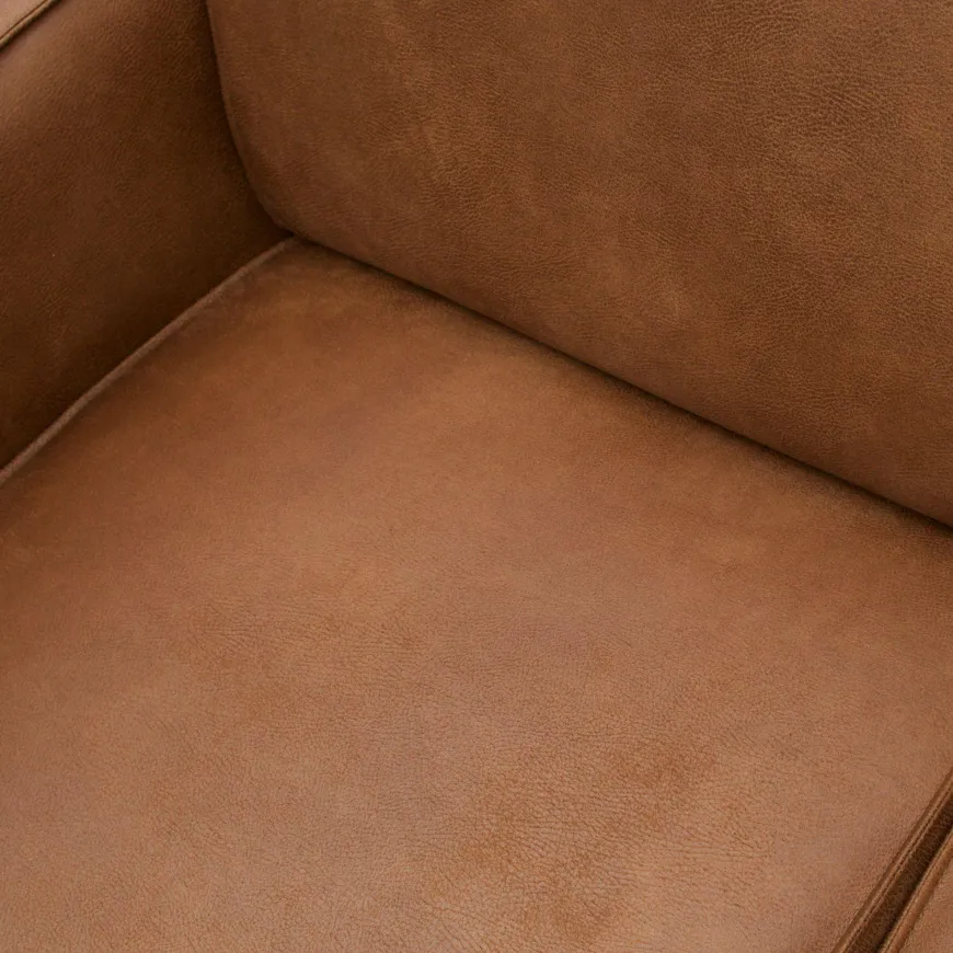 Woood Statement 4-zits bank 280 cm lederlook cognac