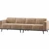 Woood Statement 4-Zits Bank 280 Cm Chenille Velvet Taupe