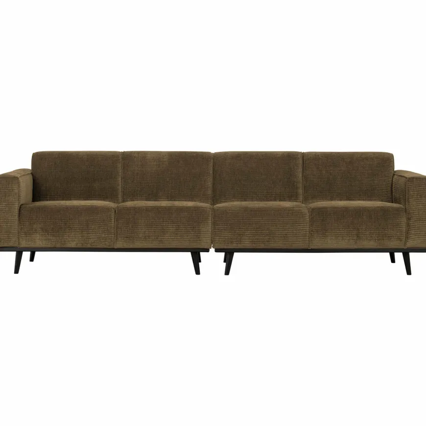 Woood Statement 4-zits bank 280 cm platte brede rib rock