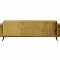 Woood Statement 3-zits bank 230 cm fluweel honing geel