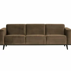 Woood Statement 3-zits bank 230 cm fluweel taupe