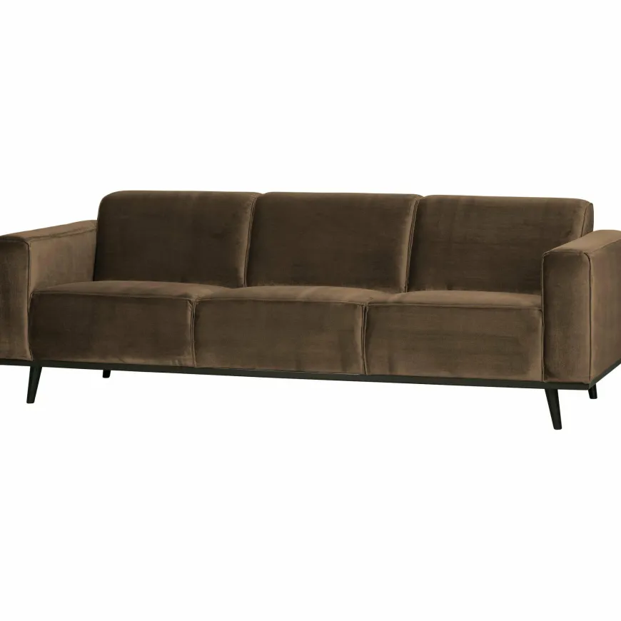Woood Statement 3-zits bank 230 cm fluweel taupe