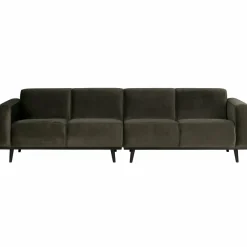 Woood Statement 4-zits bank 280 cm fluweel warm groen
