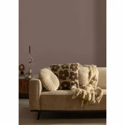Woood Statement 3-zits bank 230 cm structure velvet wheatfield