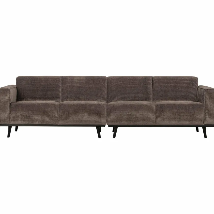Woood Statement 4-zits bank 280 cm platte brede rib taupe